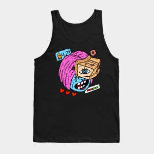 VR gaming. virtual reality. a trippy sticker doodle. Tank Top